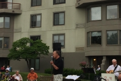 Kent Chats With the Crowd at the Willows of Westborough.